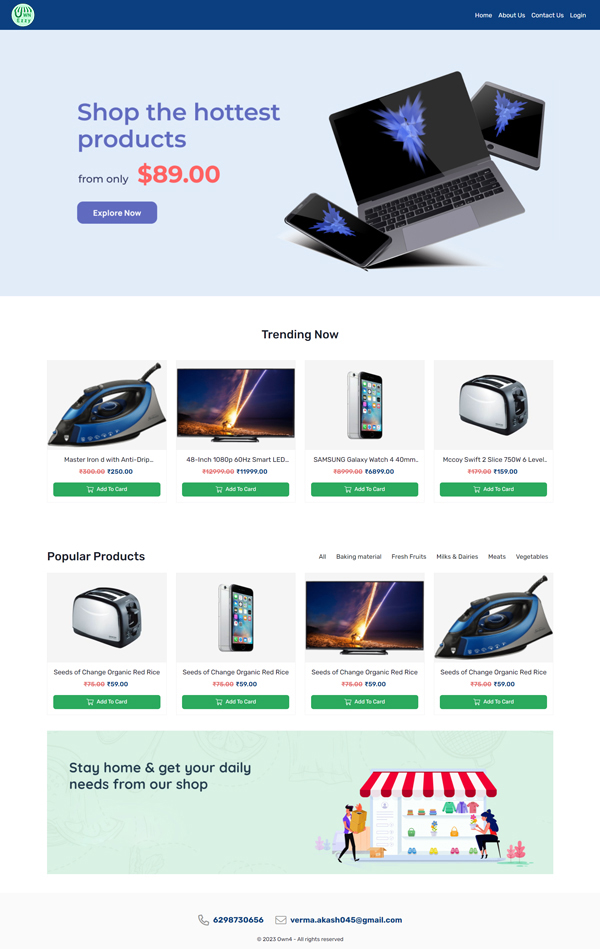 electronic store website