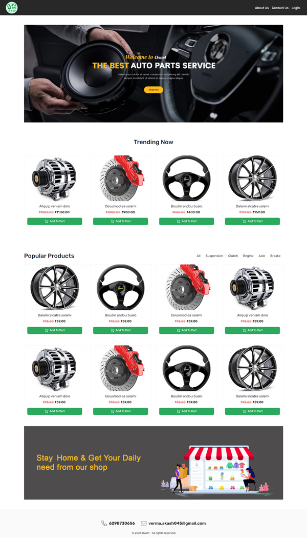 auto parts store website